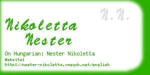 nikoletta nester business card